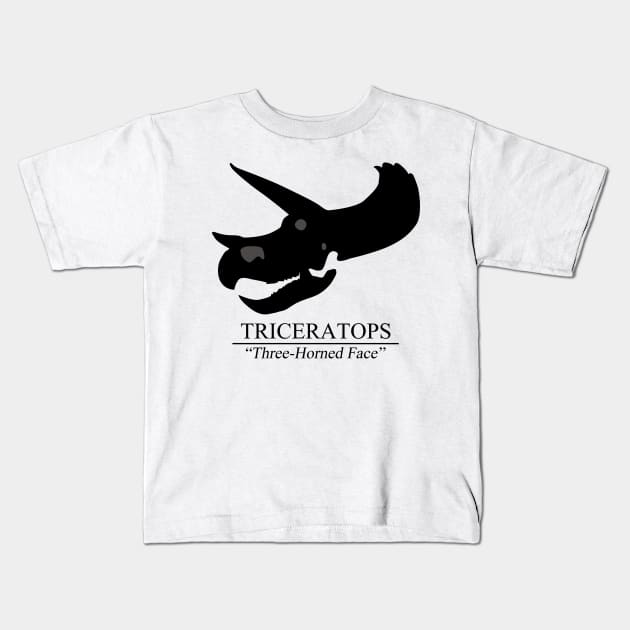 Triceratops Skull Kids T-Shirt by SakuraDragon